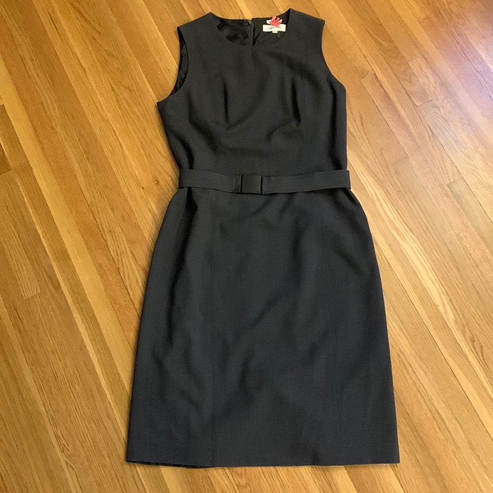 Belted Calvin Klein Grey Dress - Size 6
